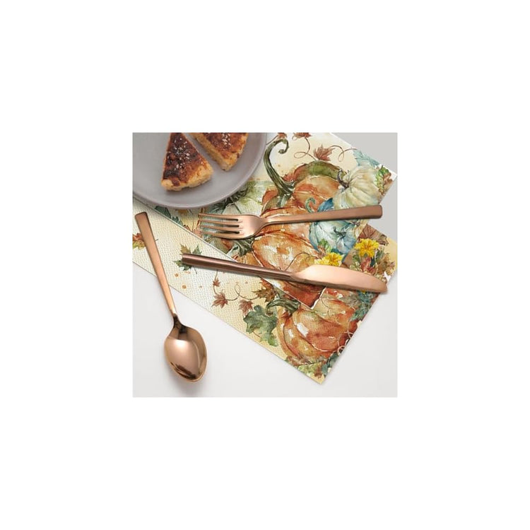 100Pcs Fall Paper Napkins, Harvest Orange Blue Pumpkin Leaves