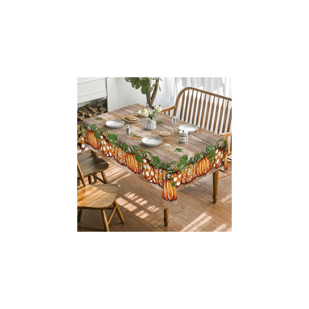 Fall Tablecloth 60 x 84 Inch Rectangular Flower Autumn Harvest