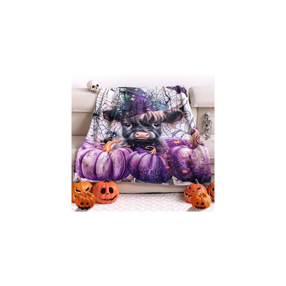 Halloween Throw Blanket Leopard Skull Flannel Blanket