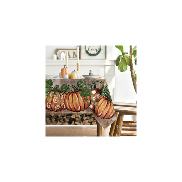 Fall Tablecloth 60 x 84 Inch Rectangular Flower Autumn Harvest