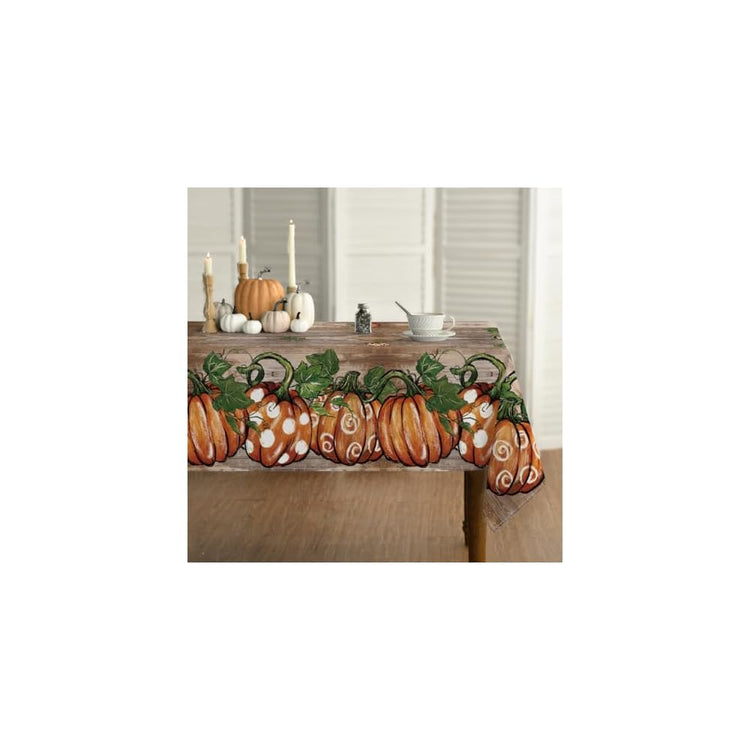 Fall Tablecloth 60 x 84 Inch Rectangular Flower Autumn Harvest