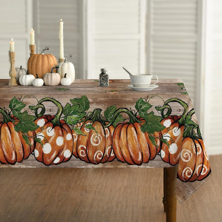 Fall Tablecloth 60 x 84 Inch Rectangular Flower Autumn Harvest